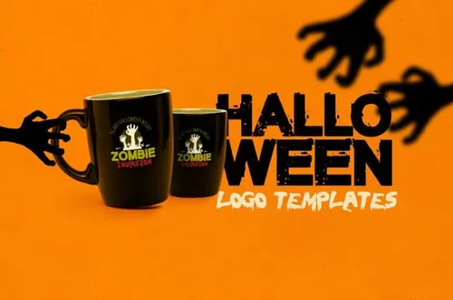 万圣节的标志模板 Halloween Logo Templates