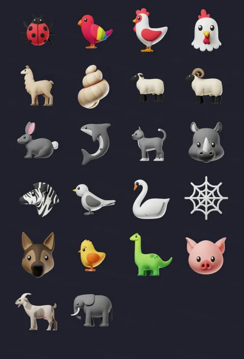 90个三维渲染多彩可爱有趣的卡通图标合集包 Animojis: 3D