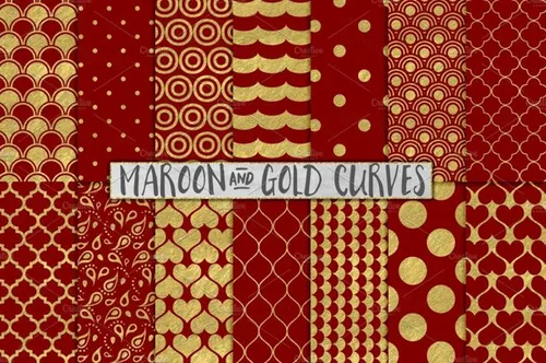 栗色和金箔背景 Maroon and Gold Foil