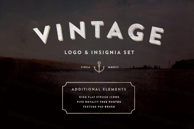 经典的logo标签模板 Vintage Logo Insignia Starter Kit