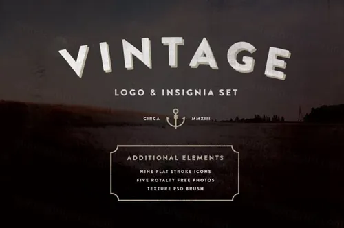 经典的logo标签模板 Vintage Logo Insignia Starter Kit