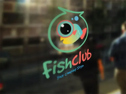 鱼水族相关的logo设计创意模板 Fish Club