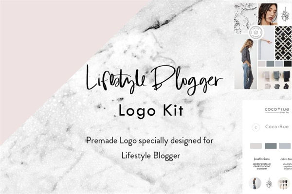 生活方式logo模板 Lifestyle Blogger Logo Kit