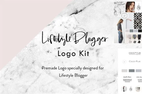 生活方式logo模板 Lifestyle Blogger Logo Kit