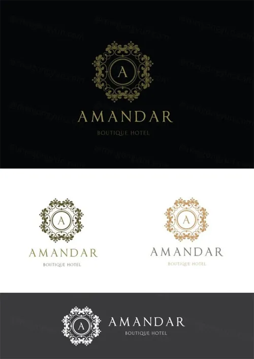 高端酒店风格的logo设计模板 Boutique Hotel Logo
