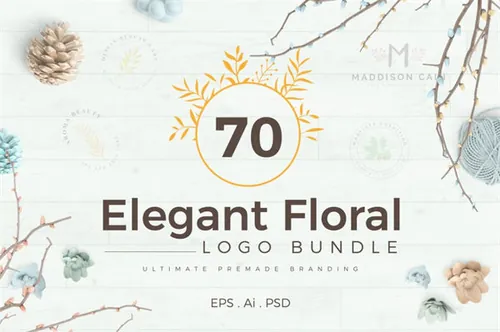 70个优雅的花卉logo模板 70 Elegant Floral Logo