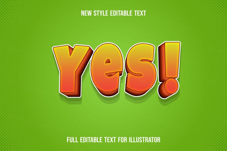 卡通动画片三维立体特效字体文本特效可编辑EPS矢量模板素材3d text style effect