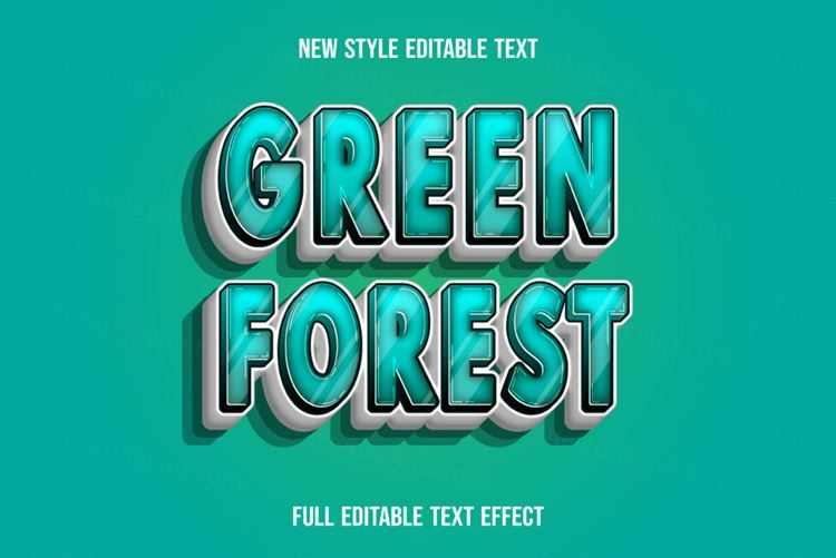 三维立体金属特效字体文本特效可编辑EPS矢量模板素材3d editable text style effect