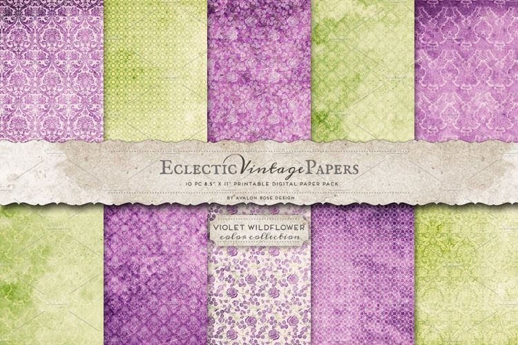 彩色英文字体Printable Papers - Violet Wildflower