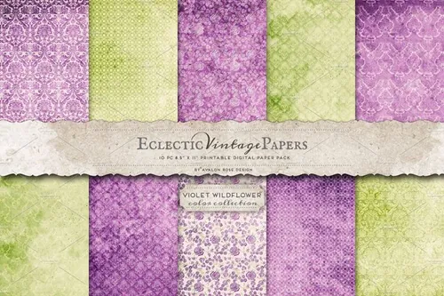 彩色英文字体Printable Papers - Violet Wildflower