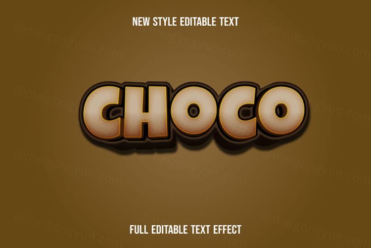 咖啡三维立体特效字体文本特效可编辑EPS矢量模板素材3d text style effect