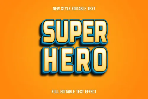 卡通动画片三维立体特效字体文本特效可编辑EPS矢量模板素材3d text style effect