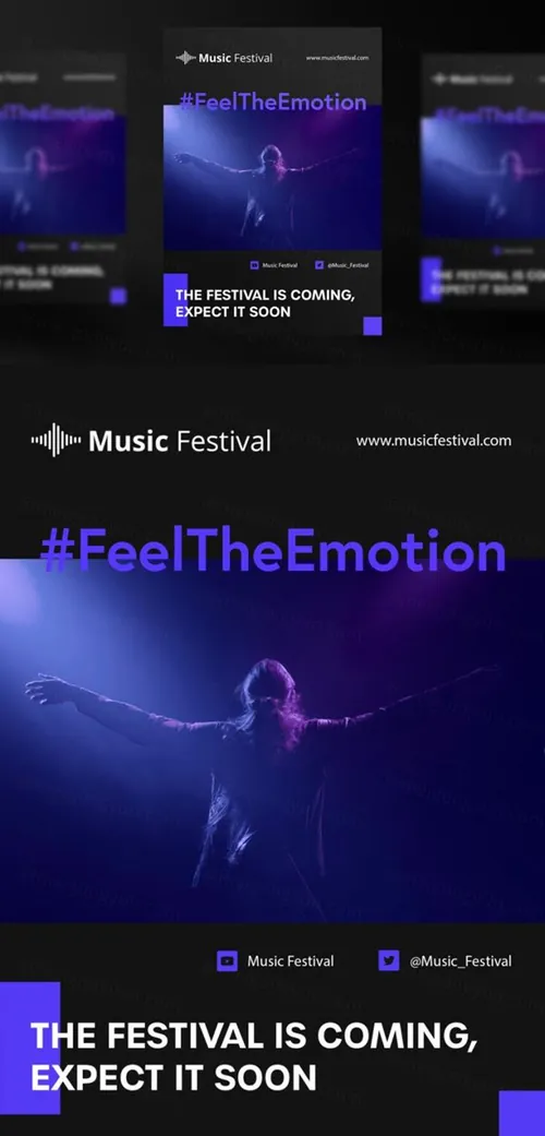 另类音乐节摇滚演唱会宣传广告海报PSD模板 Music festival post template