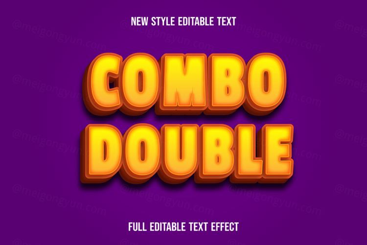 三维立体金属特效字体文本特效可编辑EPS矢量模板素材3d editable text style effect