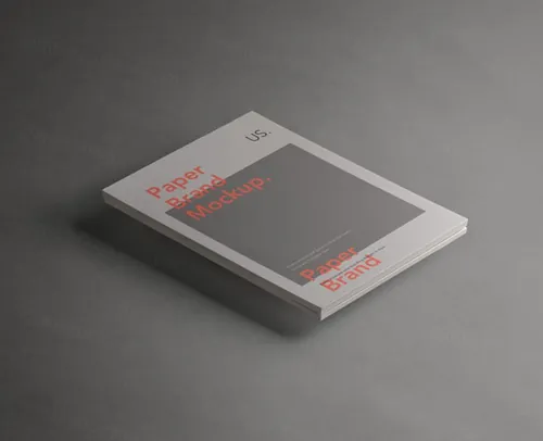 透视书籍杂志模型PSD贴图模板Psd Paper Brand Mockup
