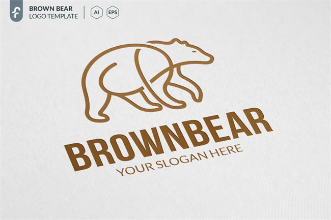 棕熊logo模板 Brown Bear Logo