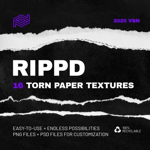 16张高分辨率真实复古做旧撕纸效果纹理素材 RIPPD /