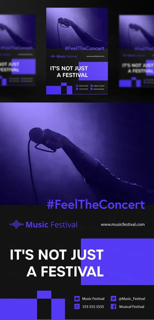 另类音乐节摇滚演唱会宣传广告海报PSD模板 Music festival post template