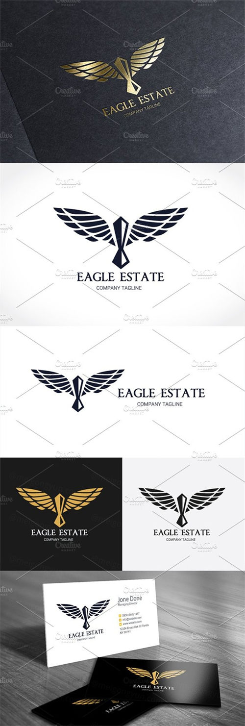 老鹰创意主题logo模版 Eagle Estate