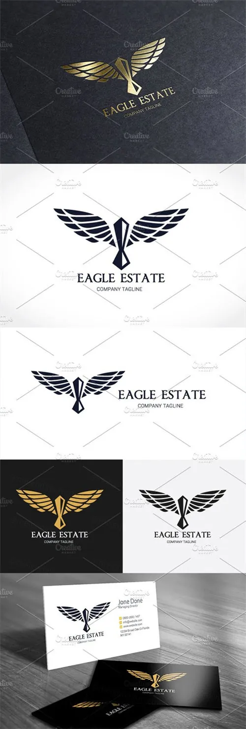 老鹰创意主题logo模版 Eagle Estate