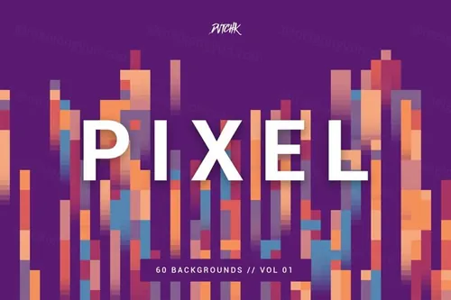 像素彩色背景 V. 01 Pixel  Colorful