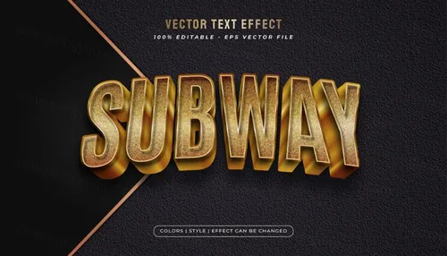 三维立体金属特效字体文本特效可编辑EPS矢量模板素材3d editable text style effect