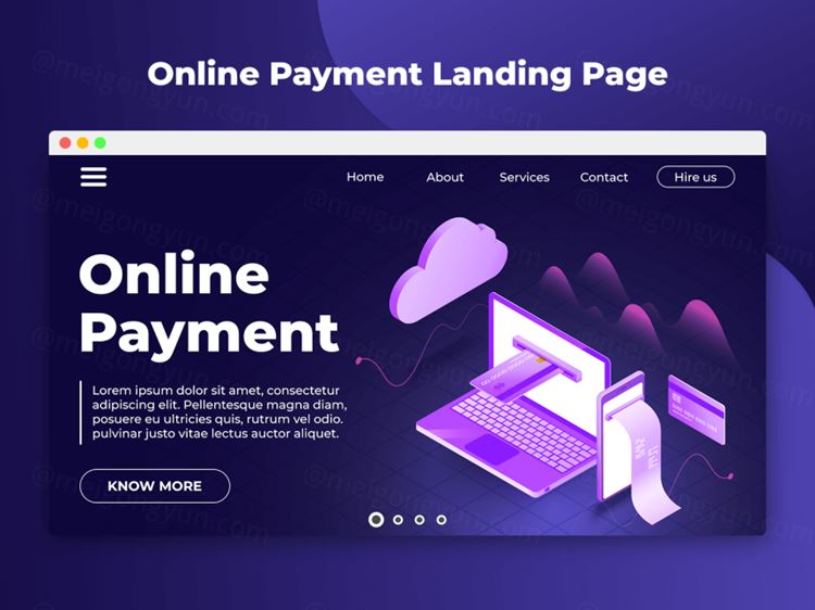 在线支付着陆页设计模版素材 Online Payment L