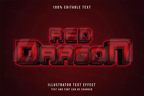 三维立体金属特效字体文本特效可编辑EPS矢量模板素材3d editable text style effect