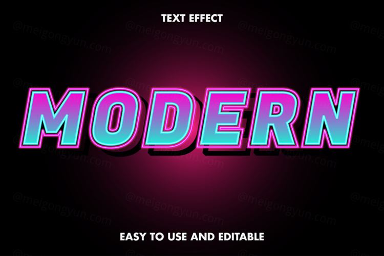 三维立体金属特效字体文本特效可编辑EPS矢量模板素材3d editable text style effect