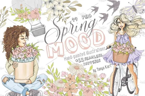 春季情调水彩插画合集 Spring Mood Design