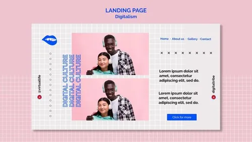 欧美未来派动态数字美学版式宣传海报PSD设计模板素材