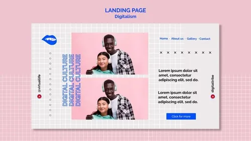 欧美未来派动态数字美学版式宣传海报PSD设计模板素材