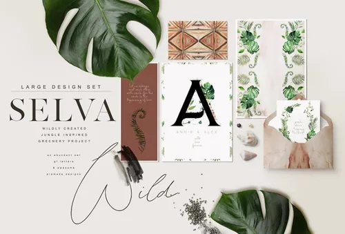 极简充满活力的丛林绿化矢量素材Selva - Jungle