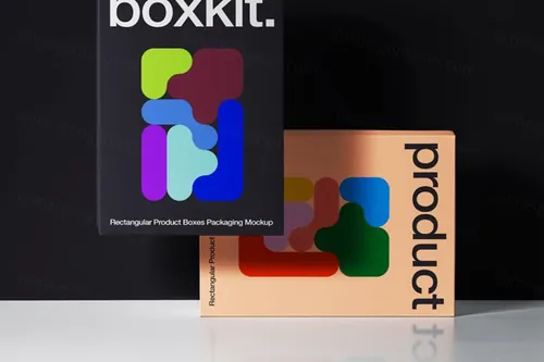 高质量纸盒包装设计提案场景展示样机模板 Packaging