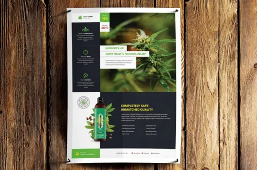 时尚高端简约多用途的天然植物化妆品 hemp-products-flyer