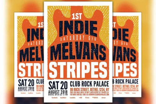 独立摇滚演唱会传单模板 Indie Rock Gig Flyer Template