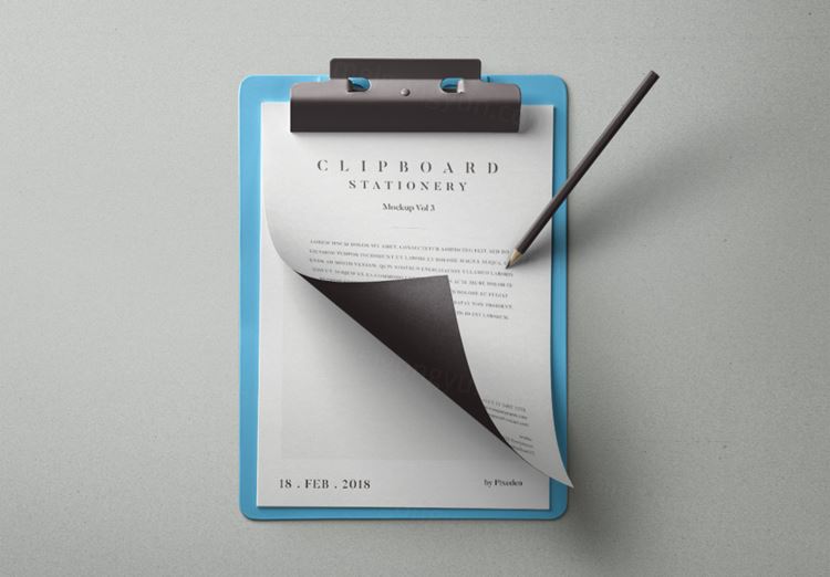 餐厅菜单品牌VI贴图展示模版 Psd Clipboard Stationery Mockup