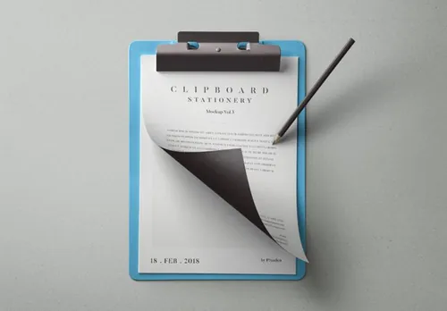 餐厅菜单品牌VI贴图展示模版 Psd Clipboard Stationery Mockup