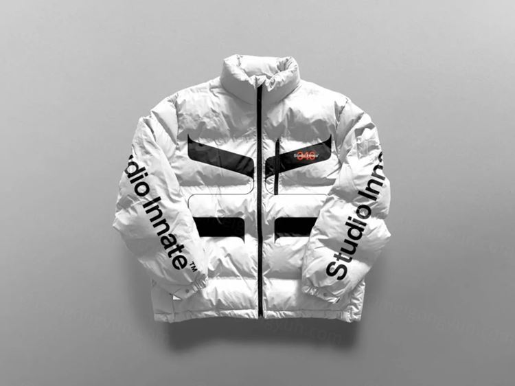 潮流羽绒服夹克服装设计贴图展示样机模板 Puffa Jacket Mockup