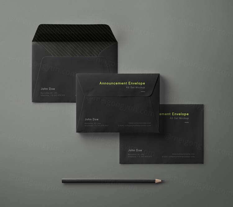 现代psd信封样机 Psd Envelope Mockup Set A6