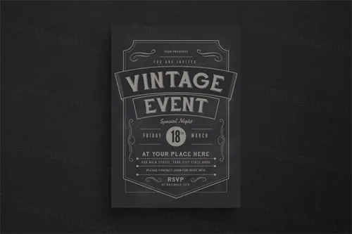 经典海报设计 Vintage Event Flyer