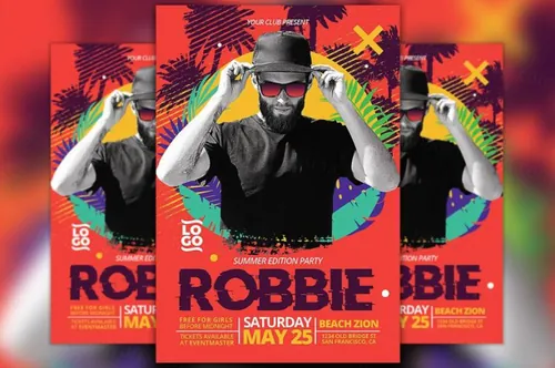 人物DJ海报设计 Club DJ Summer Edition Flyer
