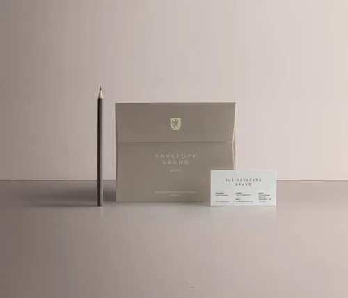 现代PSD信封模型Psd Envelope Card Brand Mockup