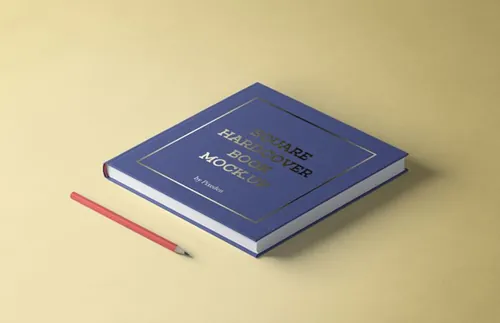 方形书籍模型PSD贴图模板Square Psd Hardcover Book Mockup