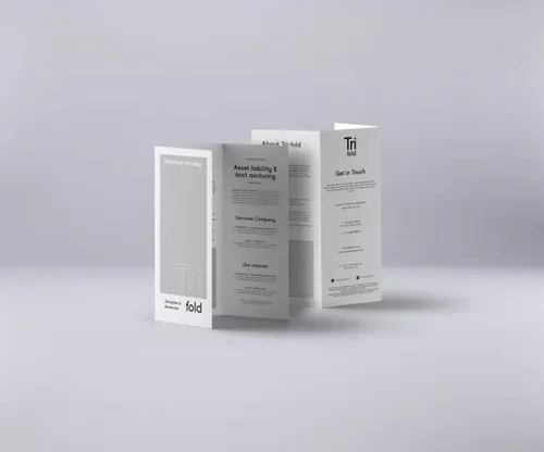 三折页贴图PSD模Psd Tri Fold Mockup US A4