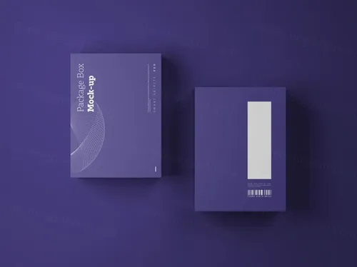产品包装盒定制设计俯视图样机模板 Package Box Mockup Top View