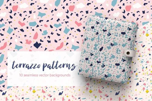 碎末包装背景纹理 Terrazzo Seamless