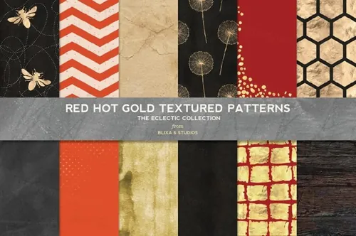 烫金材质背景纹理 Red Hot Gold