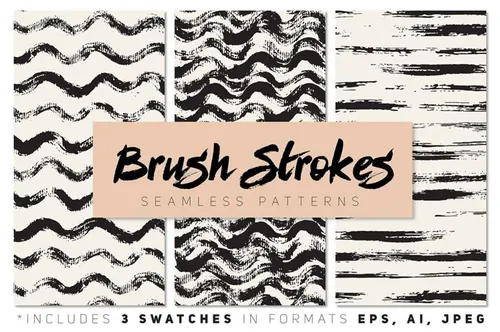 笔刷无缝图案背景纹理 Brush Strokes