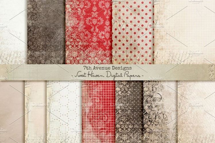 怀旧背景图案了 Sweet Haven Digital